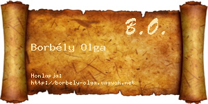 Borbély Olga névjegykártya