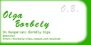 olga borbely business card